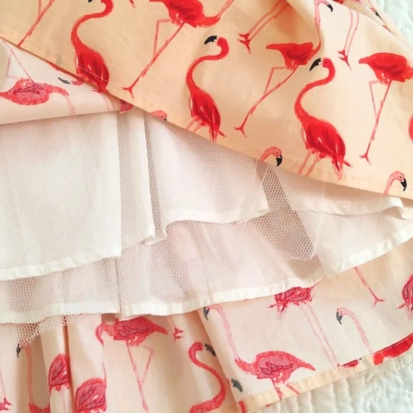 Chicwish Sleeveless Summer Fit & Flare Flamingo Printed Dress/ Size M - Picture 11 of 14